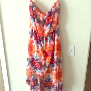 High-low strapless summer dress
